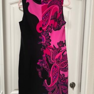 Peter Nygard black and pink sleeveless dress. Absolutely gorgeous! Size 10.